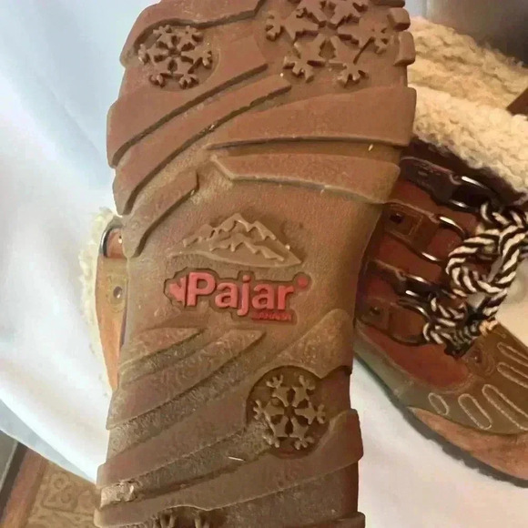 Pajar Alina Cognac Faux Fur Brown Leather Winter Boots Womens Sz US 7- 7.5 EU 38 - Picture 6 of 11